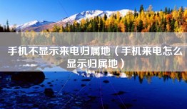手机不显示来电归属地（手机来电怎么显示归属地）