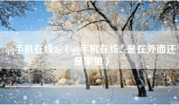 qq手机在线2g（qq手机在线2g是在外面还是家里）