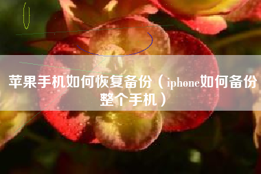 苹果手机如何恢复备份（iphone如何备份整个手机）